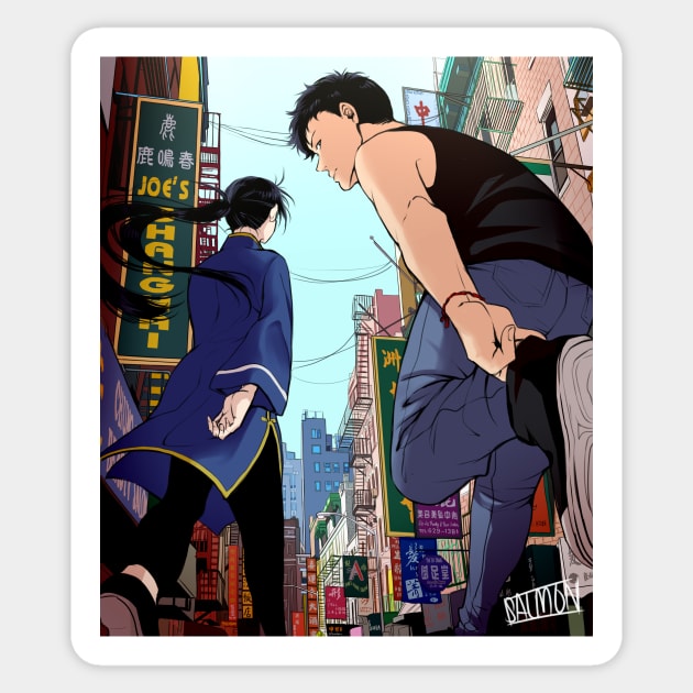 Banana Fish Chinatown Sticker by MykaAndSalmon